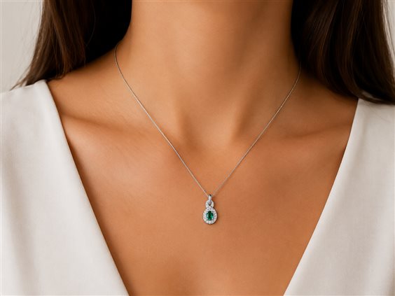 Collana Recarlo Donna in Oro Smeraldo 0.36 Ct ZU 535/BSME - ZU 535/BSME